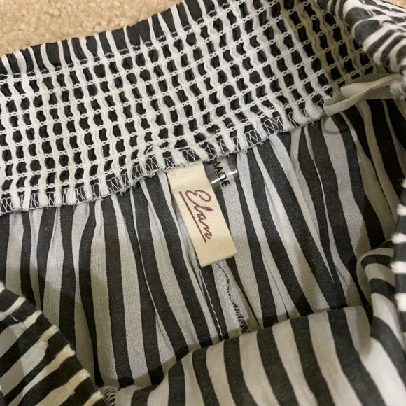 Revolve Elan brand pinstripe tulip hem shorts - Picture 2 of 5
